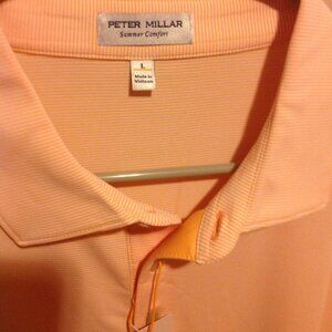 Peter Millar Men's Crown Sport Short Sleeve Orange Polo Shirt - Large - NWT